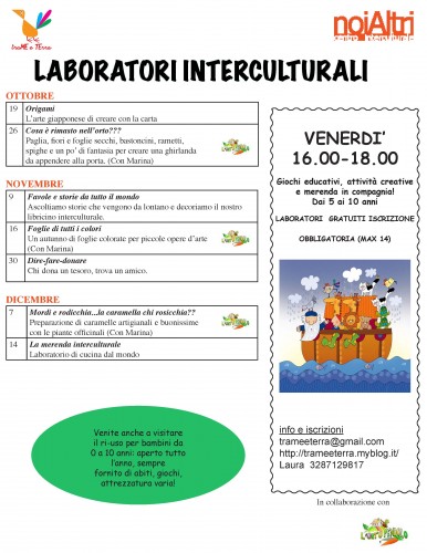laboratori interculturali, bambini, centro noiAltri, Tonadico, Ortopendolo, Associazione traME e TErra